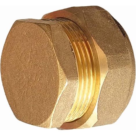 Raccord de Compression en Laiton - Embout d'Arrêt, Manchons en Cuivre, Virole pour Extrémité de Tuyau (22 mm Lourd) (1/5)
