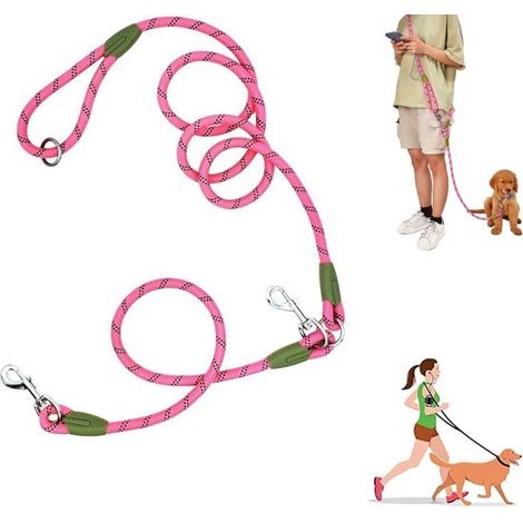 1 unidad, Correa para perros, Correa de nailon manos libres, Correa de nailon para perros, Para perros pequeños y grandes (rosa) (1/5)