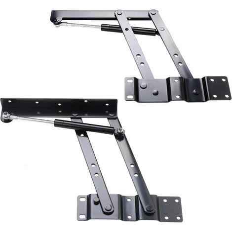 2 Pcs Charniere Table Basse Relevable,Heavy Duty Mecanisme Table Basse Relevable,Lift Up Ressort Charnière pour Table Basse (Black, 120N) (1/5)