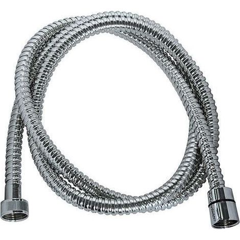 Flexible de douche Écrous métal - Sertis de sécurité - Longueur 1m50 - Inox chromé simple agrafage (1/4)