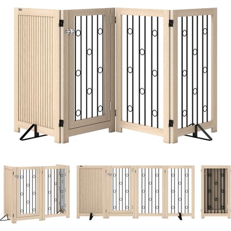 Cancelletto per animali domestici autoportante con porta 4 pannelli in MDF e acciaio MODENUIT (1/5)