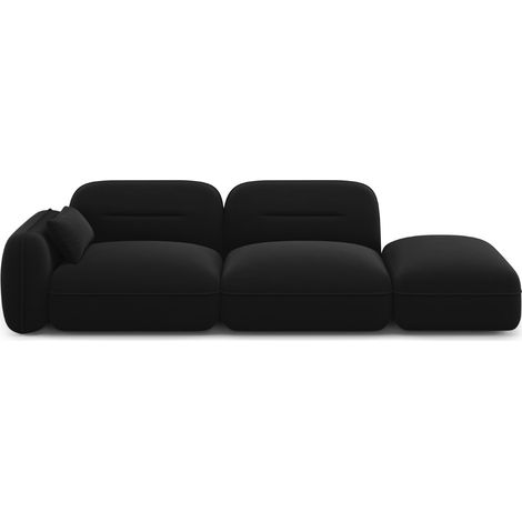 Canapé modulable droit 3 places en velours noir (1/5)