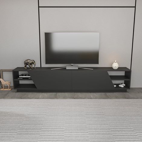TV-Möbel Rhodes Anthrazit Melamin 240x47,4x37,1 cm (1/5)