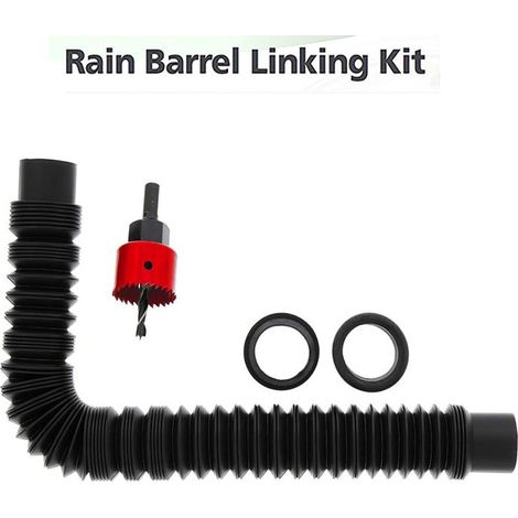 Kit de raccordement pour récupérateur d'eau de pluie, ensemble collecteur avec tuyau de connexion de 78 cm (1/4)