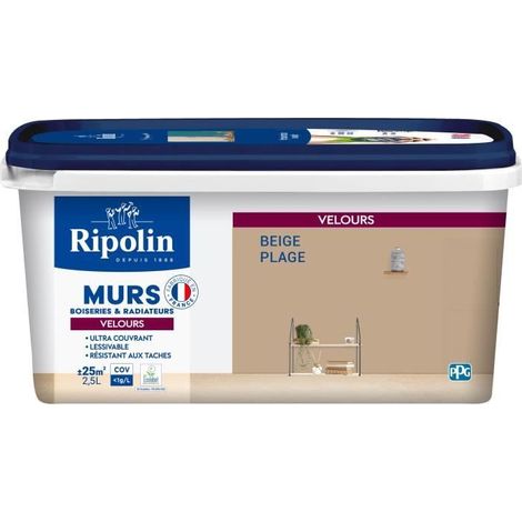 Wanddekorfarbe, Holzverkleidungen & Heizkörper - RIPOLIN - 468428 - Strandbeige - Samt - 2,5 L