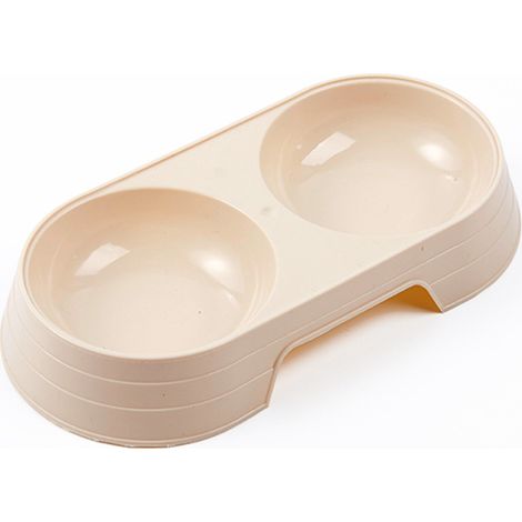 Lot de 2 bols pour animaux de compagnie nouvelle vaisselle pour animaux de compagnie durable couleur unie double bol distributeur de nourriture pour chat (1/5)