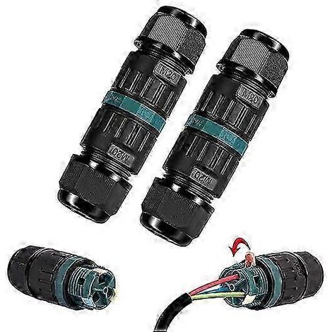 Manchon de câble de terre étanche IP68 à 3 broches, boîtier de connexion à 2 voies 5-12 mm (1/5)