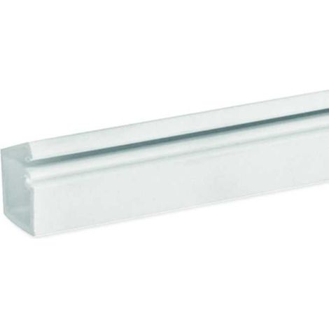 Goulotte auto-adhésive avec couvercle à charnière - 12 x 12 mm - 1 compartiment - Longueur 2 m - Blanc - Tmr - B00308 - IBOCO