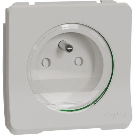 Schneider Electric – Prise étanche composable 2P+T – IP55 IK08 – Mécanisme auto-extinguible – Installation rapide sans vis – Blanc RAL 9003 (1/8)