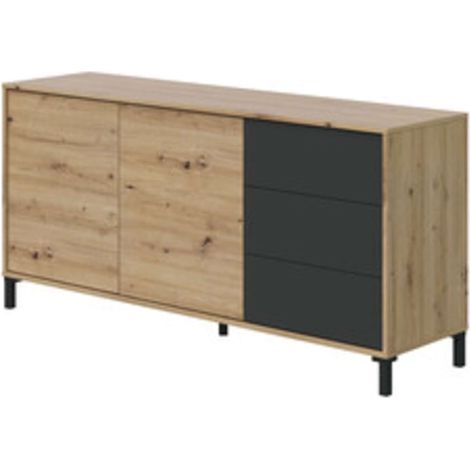 MADIA 2 ANTE +3 CASS 154X41X74 CM ROVERE/GRIGIO