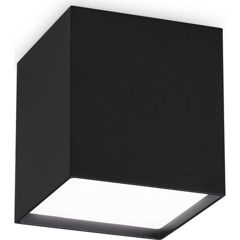 Plafoniera Contemporanea Kubiko Alluminio Nero Led Integrato 10W 3000K Ip20