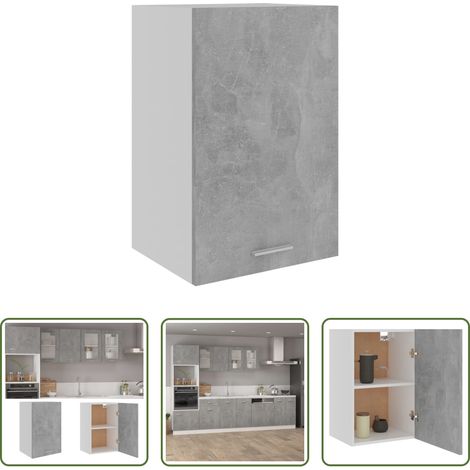 vidaXL Étagères cuisine -  Armoire suspendue "Lyon" Gris béton 39,5 x 31 x 60 cm Bois d'ingénierie (1/5)