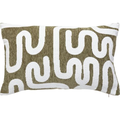 Housse de coussin chenille 30x50 Kaki (1/5)