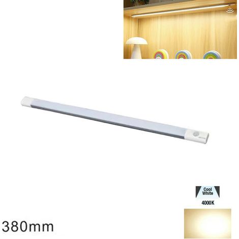 BARRA LED CUCINA LUCE NATURALE SENSORE MOVIMENTO SOTTO PENSILE RICARICABILE 38CM