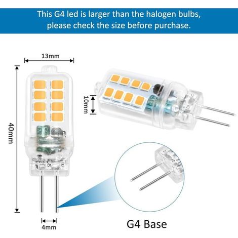 Lampadina LED G4 12V 3W, non dimmerabile, 16SMD 300LM Bianco caldo 3000K, equivalente a una lampadina alogena G4 da 25W, lampadina LED G4 per lampadari, luci per mobili, illuminazione da giardino, cam (1/5)