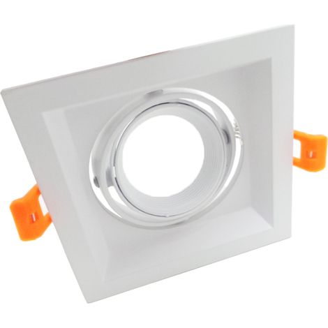 Portafaretto incasso Orientabile per faretto LED GU10 Led Ghiera QUADRATA (1/2)