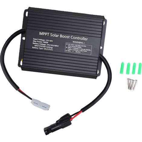 Regolatore di carica solare MPPT, caricabatterie solare con riconoscimento automatico della tensione e protezioni multiple, per 24V, 36V, 48V, 60V e 72V. (900W) (1/5)