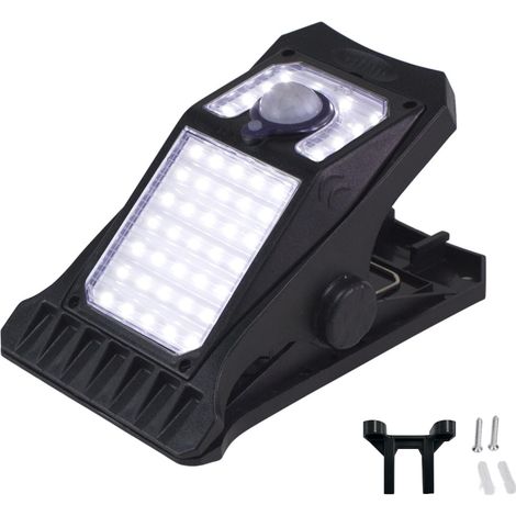 BEPER P207ILO003 Solarlampe mit Klemme, LED-Außenleuchte mit Bewegungsmelder, 3 Leuchtmodi, Solarladung, IP65, für Garten, Zäune und Camping (1/5)