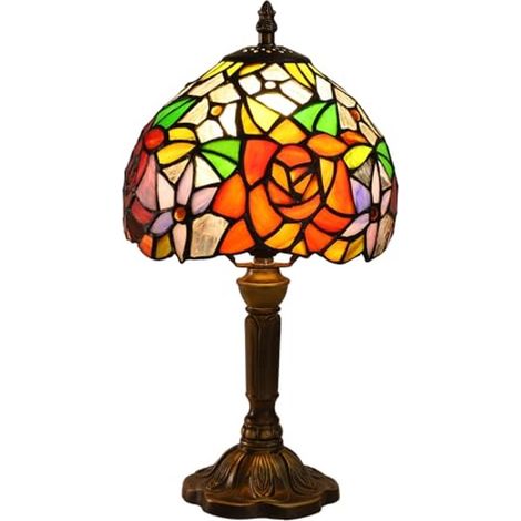 Vintage Tiffany Tischlampe 20 cm - Wunderschöne Buntglaslampe für Wohnzimmer, Schlafzimmer und Arbeitszimmer (1/5)