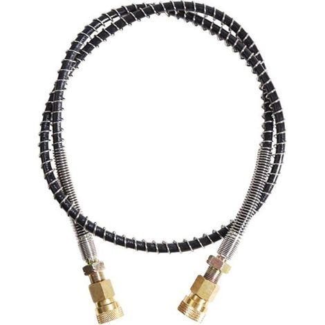 Tuyau avec Ressort Enroul 100 Cm de Long PCP Pneumatique Pompe de Remplissage DAir Tuyau en Nylon Noir PZCC (1/4)