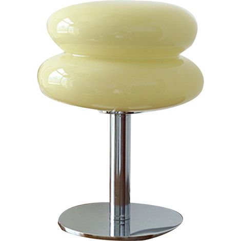 Glas-Tischleuchte, eierkuchenförmige, flexible USB-Energiespar-Schreibtischlampe, vielseitig einsetzbar für Mädchenbüros (Beige).