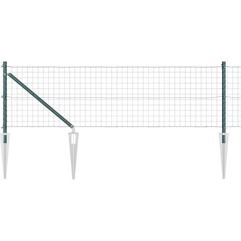 Maison Exclusive - Zaun mit Pfosten Grün 0,6 x 50 m Stahl und PVC