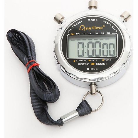 Chronomètre numérique, minuterie étanche au 1/100 de seconde, grand écran LCD de poche, réveil pour entraneur de football (1/4)
