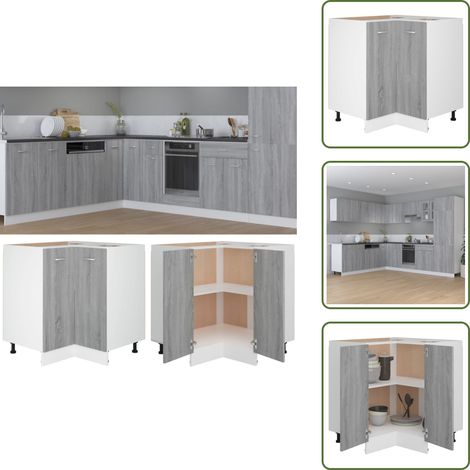 The Living Store Küchenschrank Lyon Grau Sonoma 75,5x75,5x81,5 cm Holzwerkstoff - Holzwerkstoff (1/5)