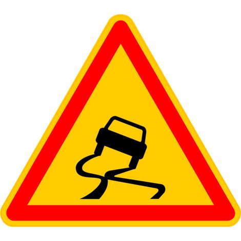 Signalisation de Travaux Temporaires Panneaux de Travaux Temporaires. Danger Chantier Temporaire - Danger chaussée glissante - Panneau classique