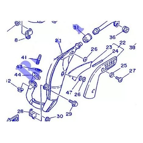 Yamaha 2YK-14620-00 Codo de escape 2 - TDR 240 88-90