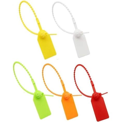Bardusch-Étiquettes d'attache de câble, 100 étiquettes d'attache de câble en plastique, étiquette de marque autobloquante, pour vêtements, chaussures, sacs à main(différentes couleurs) (1/5)