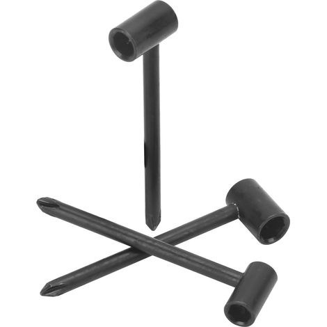 Clé de réglage guitare 3 pièces en fer, tige 7mm/8mm/6,35mm, outil universel pour instruments à cordes, noir (1/5)