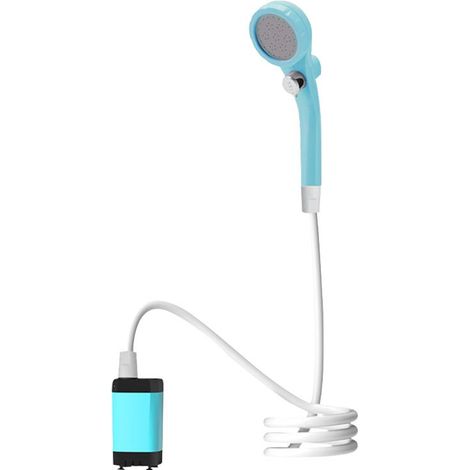 (Bleue, capacité de 7800 ml) Pompe de douche de camping portable avec écran, rechargeable (1/5)