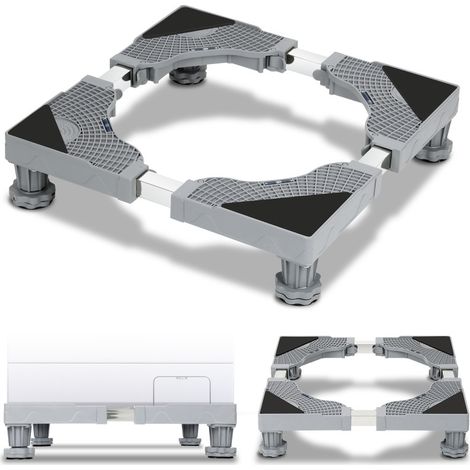 SWANEW Supporto per lavatrice Base per Frigorifero. Lavatrice e Asciugatrice Regolabile 41-66 cm a 4 piedi