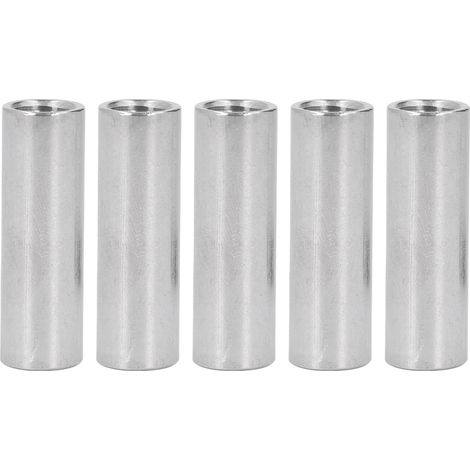 5 Pièces Écrous de Raccord Cylindrique M12, Acier Inoxydable 304, Filetage Femelle, Connecteur Rond (1/5)