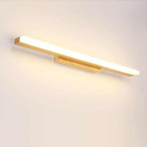 Nordischer Spiegel mit LED-Frontbeleuchtung, moderne und schlichte Schminklampe, wasserabweisend, beschlagfrei, fürs Badezimmer, 40 cm (1/5)