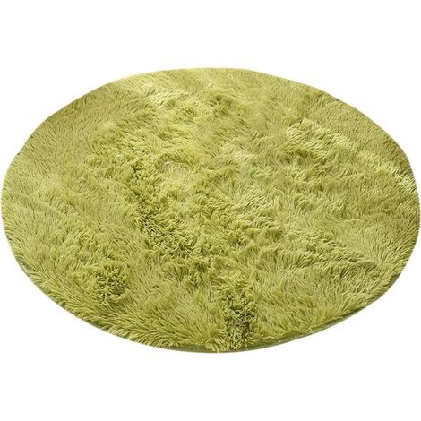 Tappeto rotondo grande e soffice, tinta unita, per camera da letto moderna (verde 120120 cm)