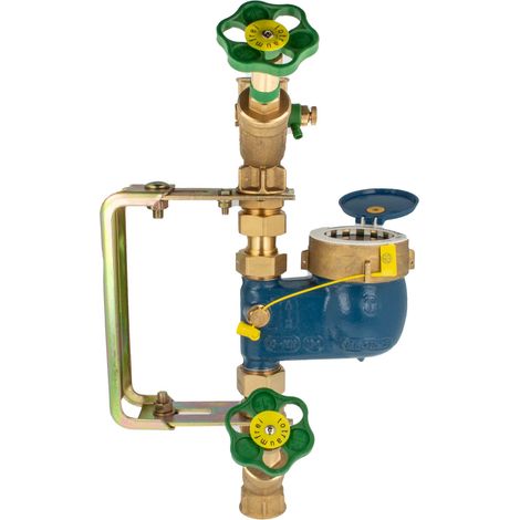Steigrohr Hauswasserzähler Kombi-Set, Baulänge 105 mm, inkl. Einbaugarnitur 3/4 Zoll, verstellbare Ausführung, verzinkt
