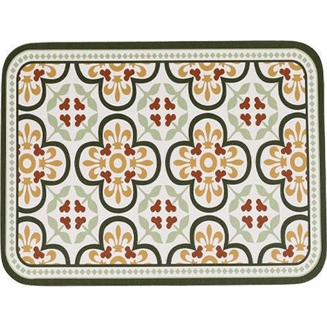 Napperon de table rétro en PVC résistant aux hautes températures et imperméable à l'huile, protection de surface pratique pour cuisine et repas (1/5)