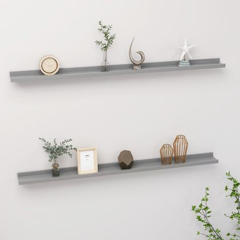 Wandregale 2 Stk. Grau 115x9x3 cm vidaXL (1/5)