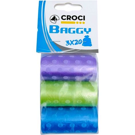 Set 12 Rotoli Sacchetti Igienici Ricambio Pois 3x20 per Cani (1/2)