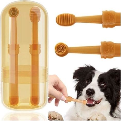 Kit de brossage de dents Silicone - Nettoyage bucco-dentaire - Pour chats - Facile à nettoyer