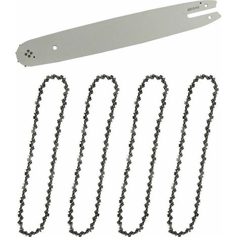 Guide-chaîne & 4 Chaînes de tronçonneuses,Guide tronçonneuse 35cm,Chaînes de tronçonneuses à gouges carrées 3/8\ (1/5)