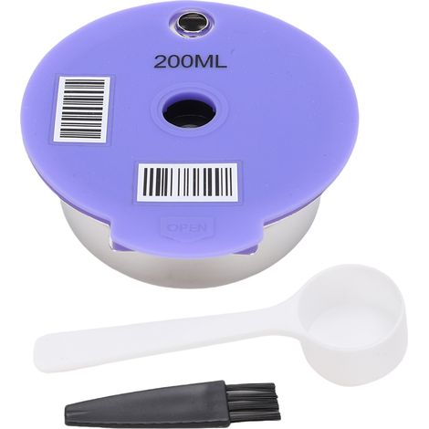 Capsule Reusable pour Cafetière Stainless Steel Silicone Refillable 200ml avec Spoon Brush fit Happy Vivy Suny Myway (1/5)