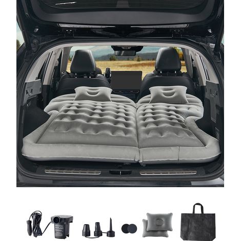 VEVOR Materasso ad Aria per Auto Floccato e Ispessito, Materasso Gonfiabile da Campeggio, Letto Dormire Portatile da Viaggio con Pompa dellAria, Ugello, Borsa Trasporto, Grigio