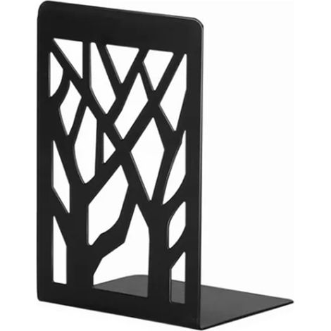 Lot de 2 Serre-livres en Fer Rétro Noir, Design Arbre, Décoratif et Résistant à l'Usure, Stabilisateur de Livres pour École (1/5)