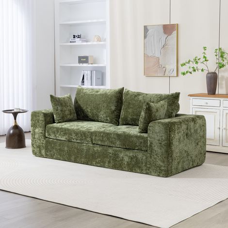 2-Sitzer Wohnzimmer Sofa aus Chenille mit Federpolsterung (1/5)