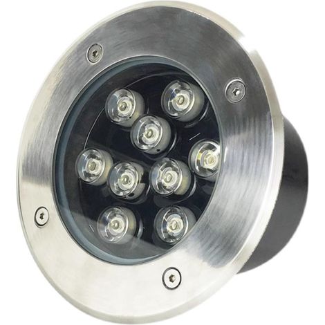 Lumières Enterrées Extérieures Spot LED Encastrable Étanchéité IP66 AC85-265V Lumière Souterraine pour Pelouse Allée Jardin Chemin Terrasse(Green,9W)