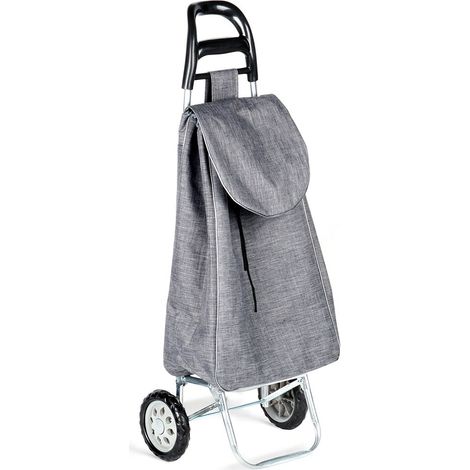 Chariot de courses avec sac, gris, capacité 30 L