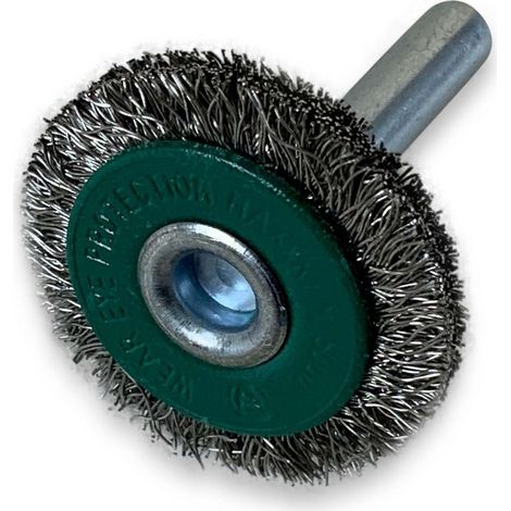 Brosse circulaire métallique sur tige Ø 30 mm Fil inox souple - Quantité x 1 - Ø 30 mm - Ep. 8 mm - Inox souple (1/5)